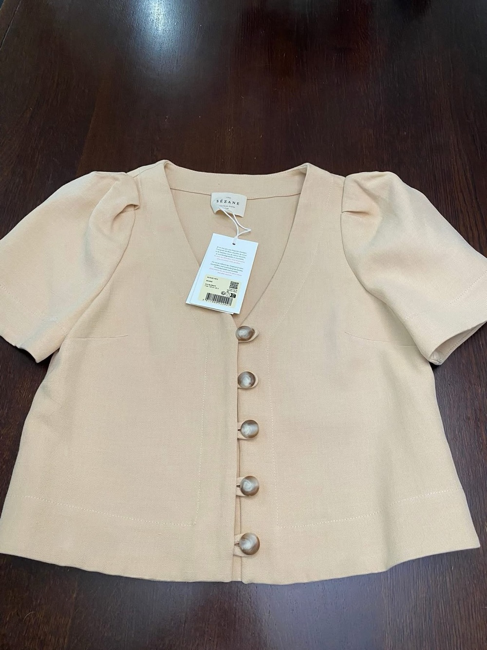 Sezane Cream Nevi Blouse - NWT - Picture 3 of 4